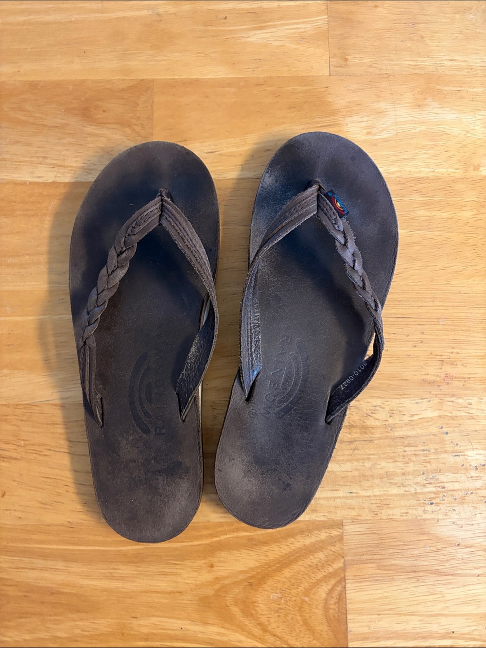 Women's Brown Braided Leather rainbows